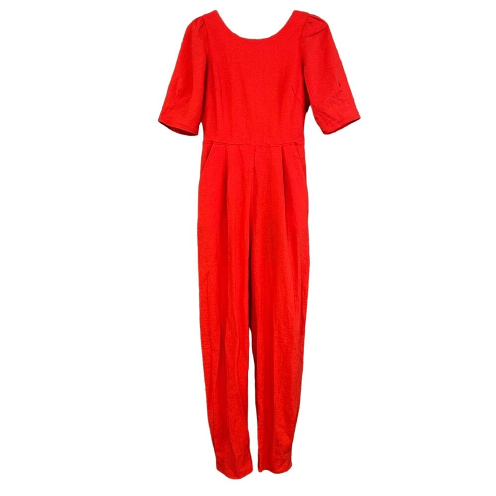 FARM Rio Red Short-Sleeve Jumpsuit